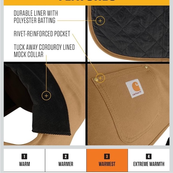 Carhartt Firm Duck Insulated Dog Chore Coat - Picture 9 of 9